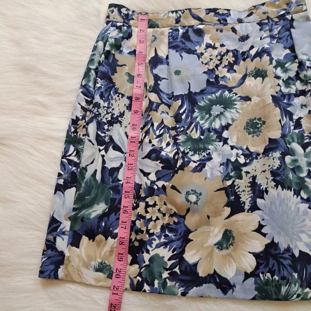 Paris Sport Club Floral Cotton Vintage Denim Skirt Size 12 - Picture 5 of 9